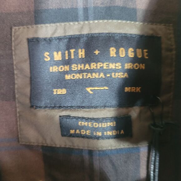 NEW Smith + Rogue 365 Flannel Button Up Shirt Men's Sz Medium Brown Black Plaid - Picture 8 of 12